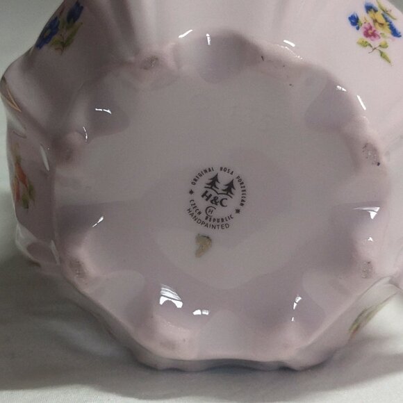 1990s ORIGINAL ROSA PORZELLAN (Pink Porcelain) hand painted mugs, 24kt Gold Trim - Picture 6 of 11